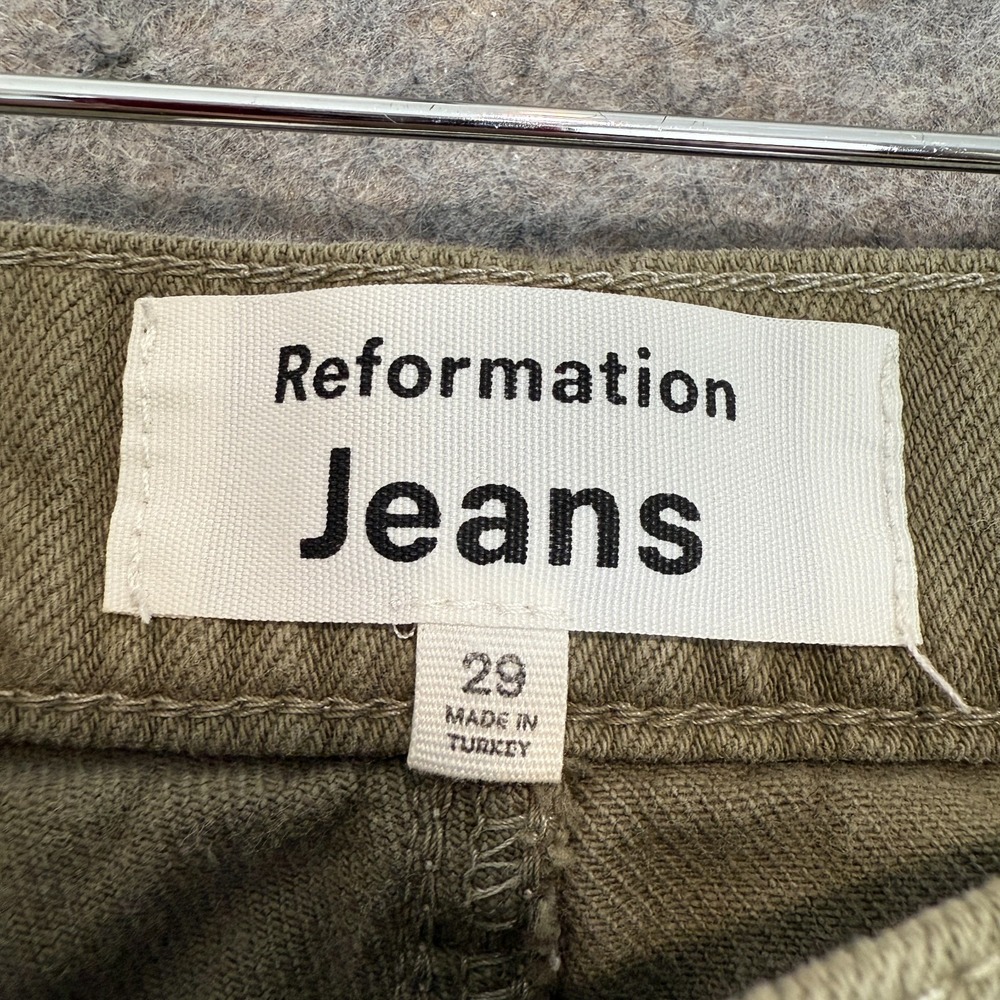 Reformation Jeans Cargo Pants Womens‎ 29 Olive Military Green Straight Organic - Picture 6 of 14